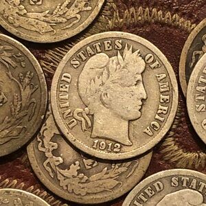 Barber dimes/ tube of 50 coins